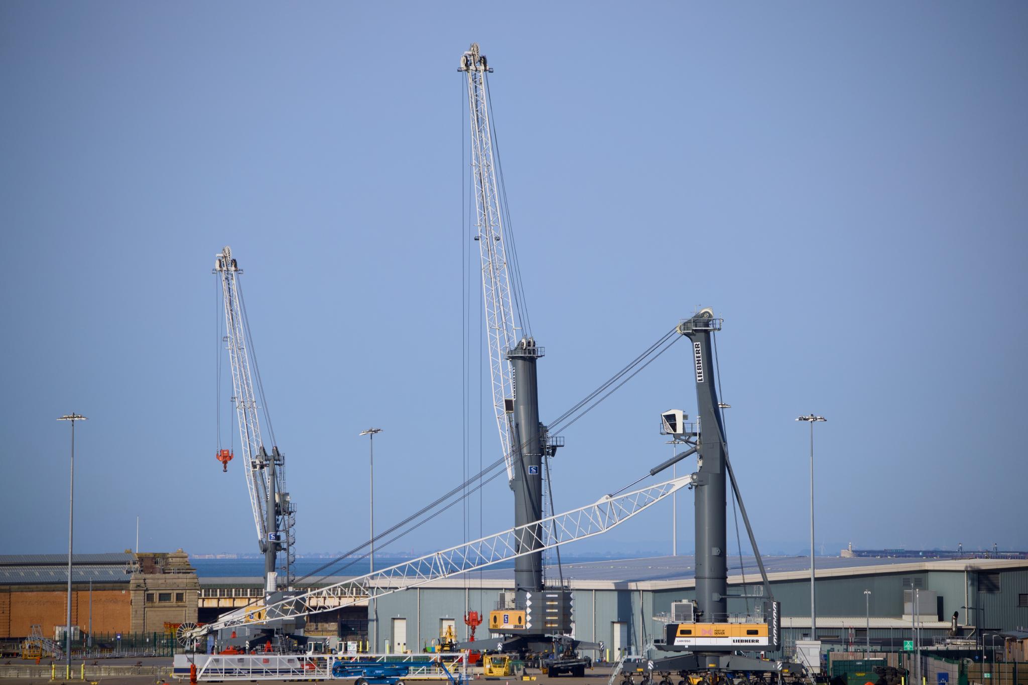 Liebherr harbour cranes at the Port of Dover