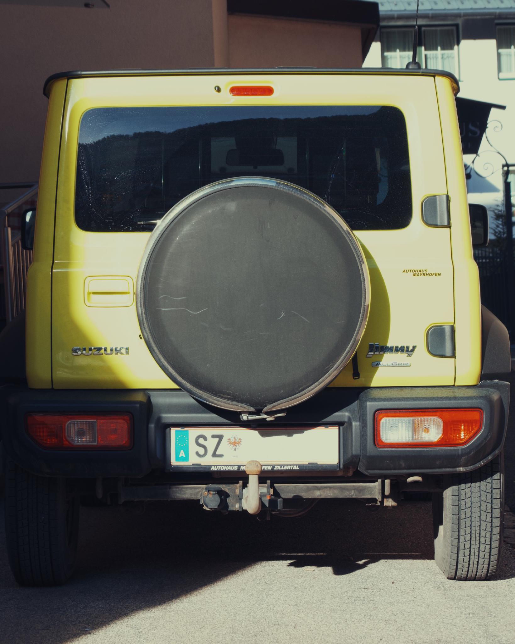 Bright yellow Jeep
