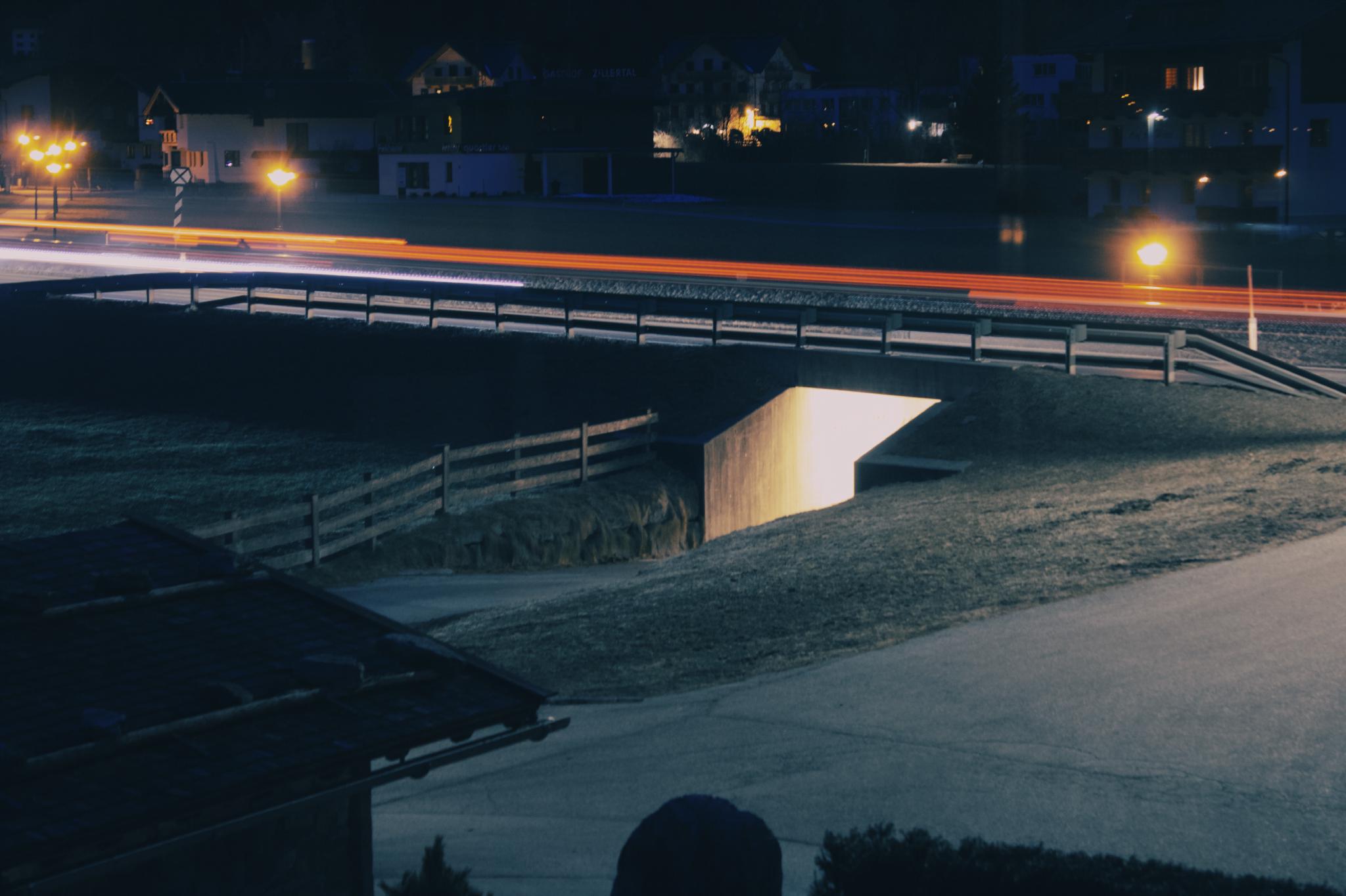 Long exposure shot of Mayrhofen before sunrise