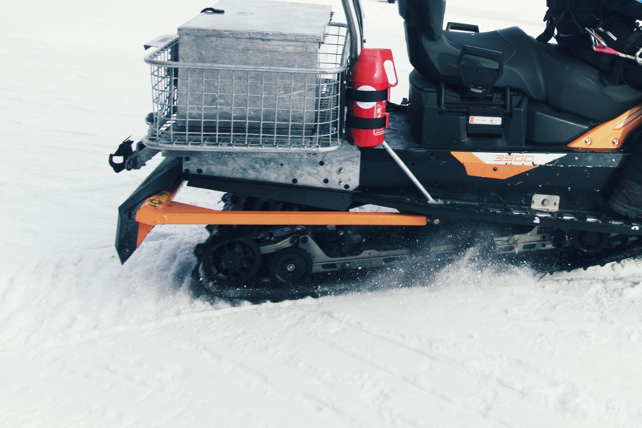 Snow covered slopes seen from the Penkenbahn gondola