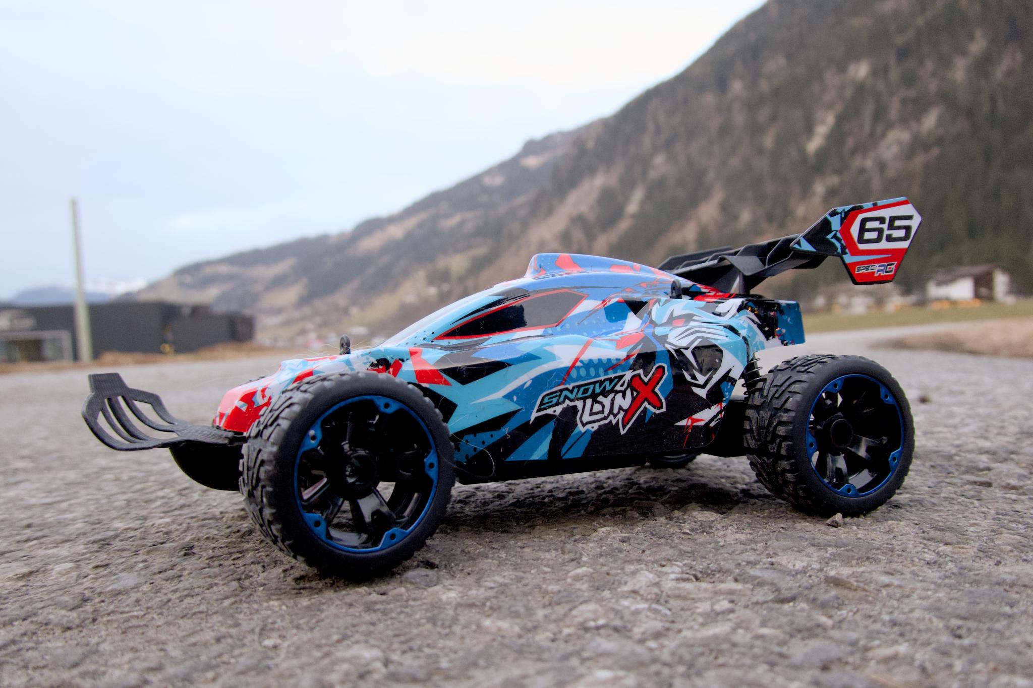 RC car on a test drive outside the apartment