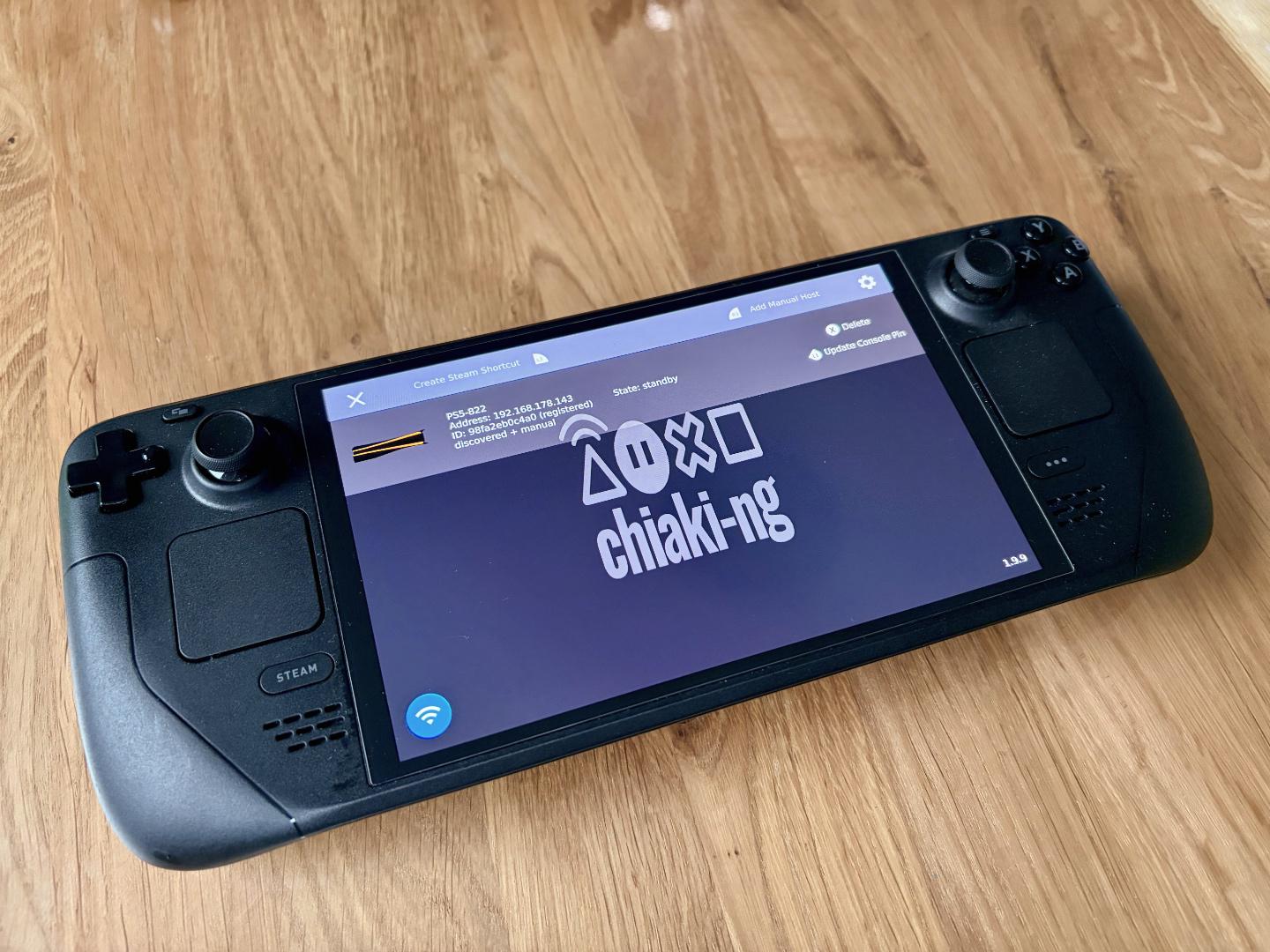 Start screen of Chiaki4deck