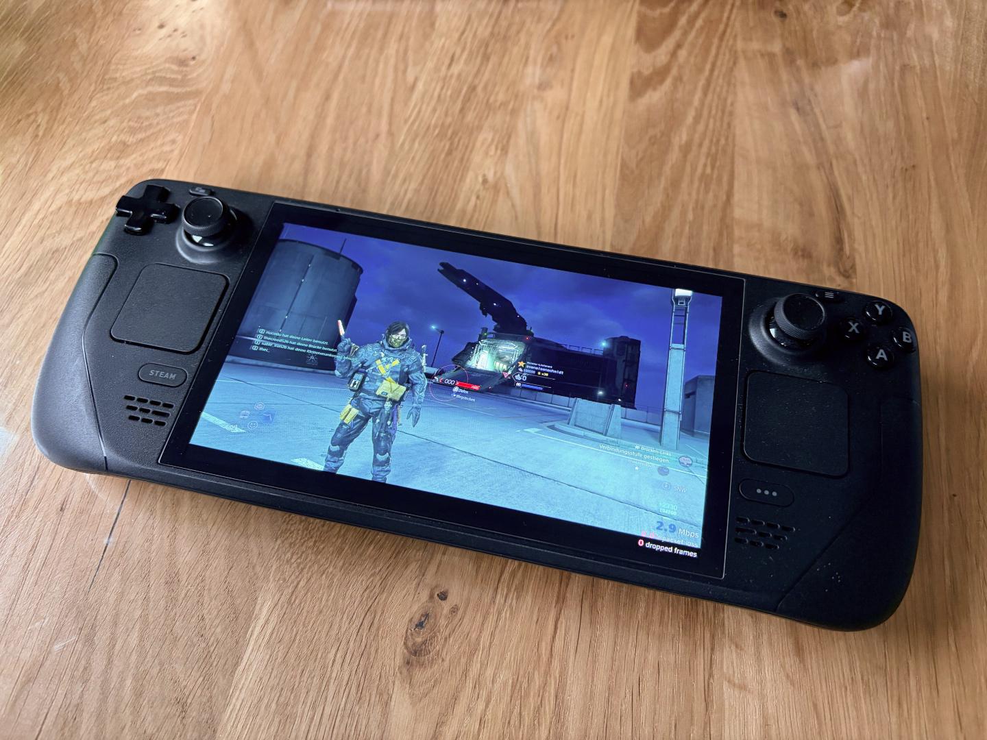 Death Stranding 2: On The Beach running on my Steam Deck OLED